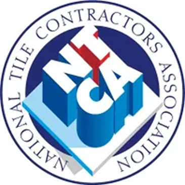 Logo of National Tile Contractors Association with blue and white colors.