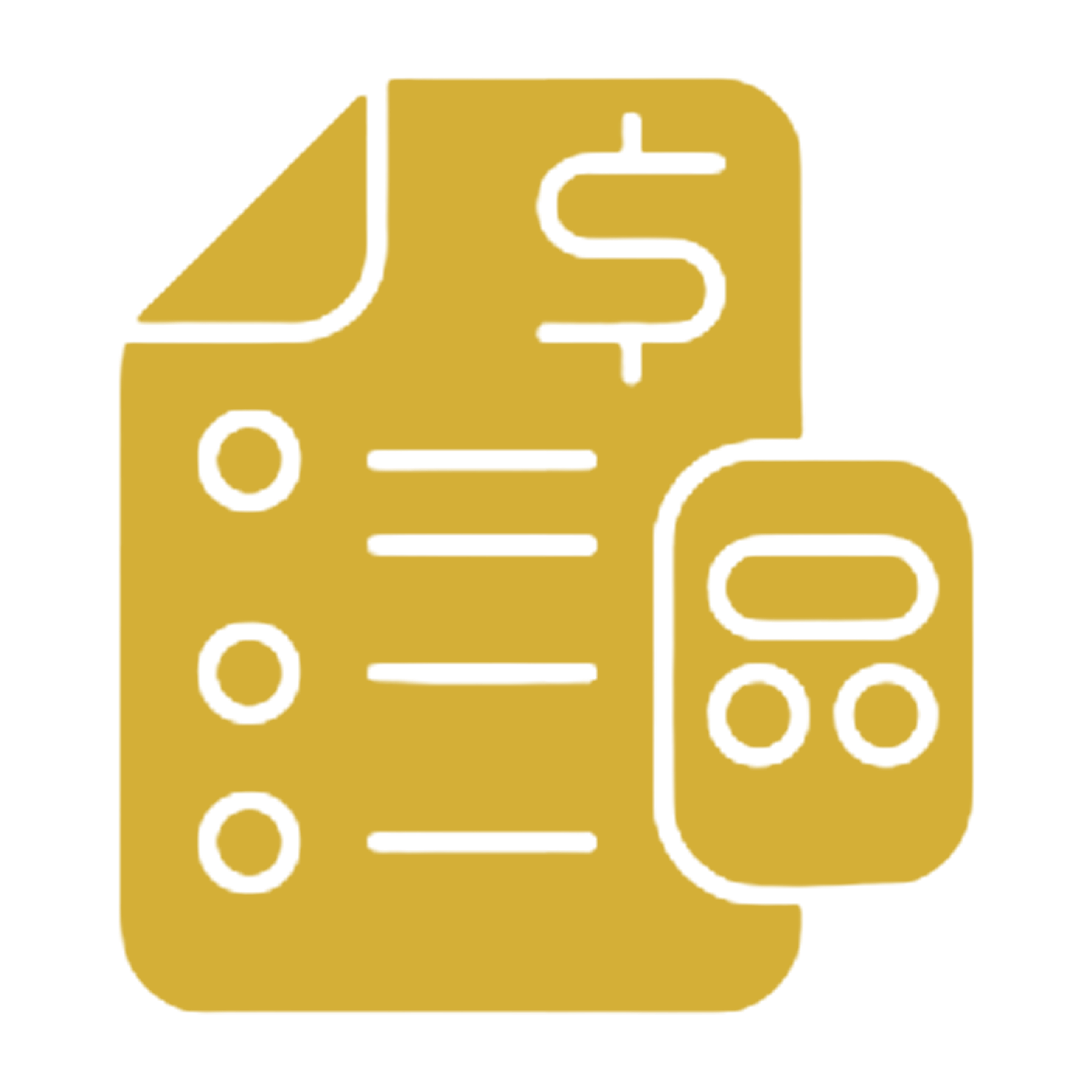 Yellow invoice and calculator icon