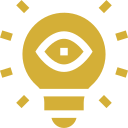 Eye inside lightbulb icon representing insight
